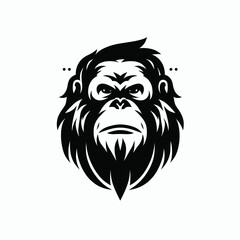 Illustration of a orangutan in black and white