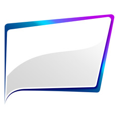 Modern blank white frame with purple blue gradient outline