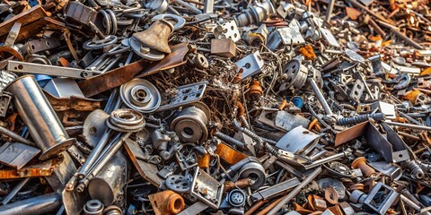 Recyclable scrap metal image lead scrap ready for reuse.