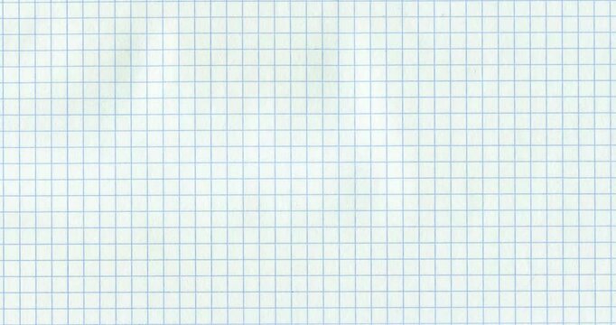 Exercise book grid raw 4K 4096 small cells move horizontal. Crazy doodle grunge paper scan pulsing stop motion blank background good for titles, intro, school, background, etc...