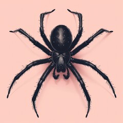 Obraz premium Detailed Illustration of a Vibrant Spider on a Plain Background