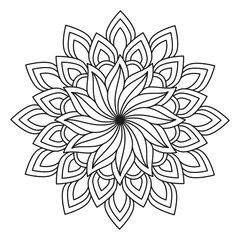 Diwali festival holiday design with simple floral Henna Mandala design