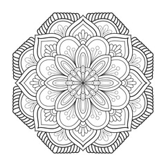 Floral mandala background with black arabesque pattern arabic islamic east style
