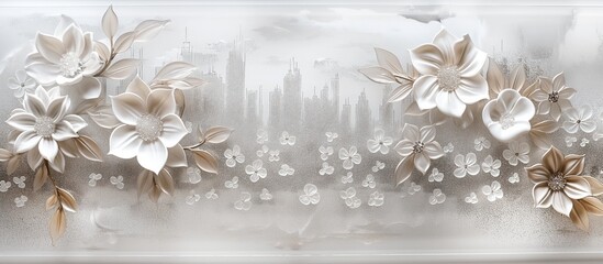 stylish mirror having flower on it giving pleasant view
