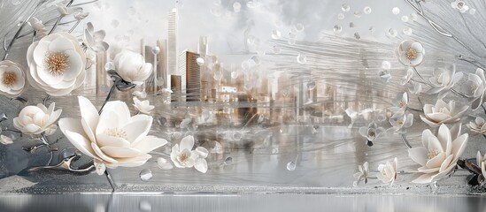 stylish mirror having flower on it giving pleasant view