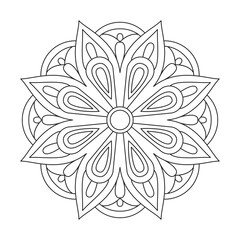 Henna tattoo flower template in Indian style mandala design for kinds