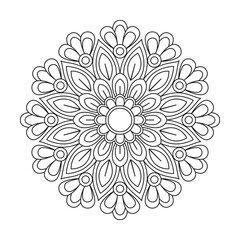 Geometric Circle Mandala Design Element for Invitation and Greeting Cards.