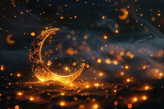 Eid al-Fitr celebration marking end of Ramadan, featuring colorful decorations and joyful gatherings.
Festive Eid al-Fitr scene with people celebrating the end of Ramadan Generative AI