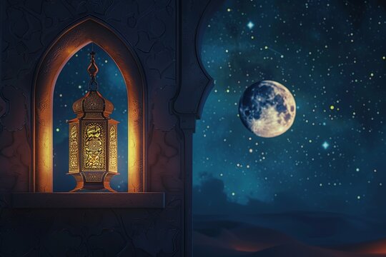 Eid al-Fitr celebration marking end of Ramadan, featuring colorful decorations and joyful gatherings.
Festive Eid al-Fitr scene with people celebrating the end of Ramadan Generative AI