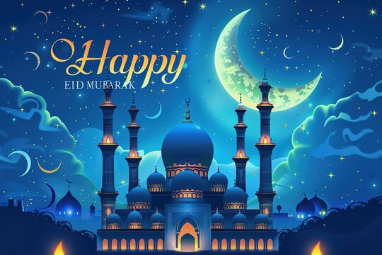 Eid al-Fitr celebration marking end of Ramadan, featuring colorful decorations and joyful gatherings.
Festive Eid al-Fitr scene with people celebrating the end of Ramadan Generative AI