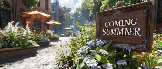 Urban "COMING SUMMER" text set against a gritty city alley mockup background, promising urban explorations and hidden gems.