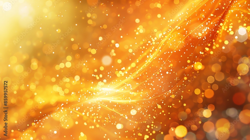 Aufkleber abstract background with warm golden lights and bokeh.