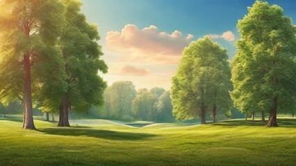 Fototapeta premium Spring Nature Background. Made with Generative AI Technology