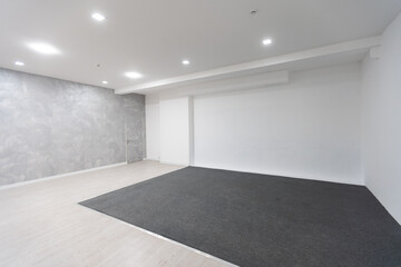 White empty space with ceiling and floor, loft style