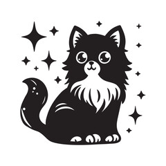 Cute Cat Silhouette: High-Quality Vector Illustrations for Creative Design.
