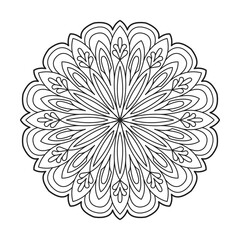 Ornament for decorating a greeting mandala design coloring book page