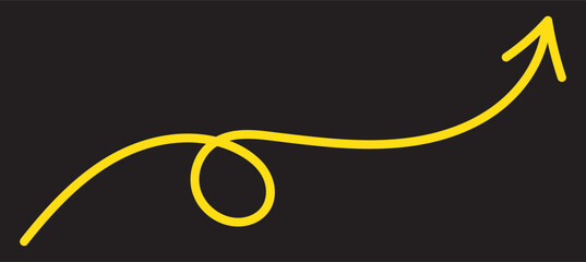 Twisting doodle arrow. Thin hand drawn icon. Line curved arrow .Line doodle arrow icon . Brush doodle arrow icon .hand drawn Arrows icons Set. arrow icon with various direction. eps 10