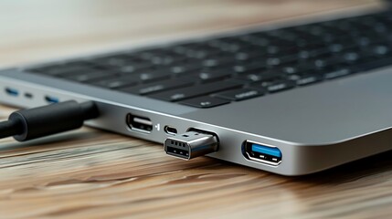 USB c dock with to usb stick connected to digital tablet