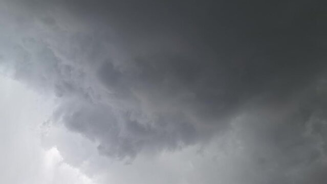 Scary black monsoon clouds before the rain