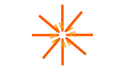 orange compass isolated on white