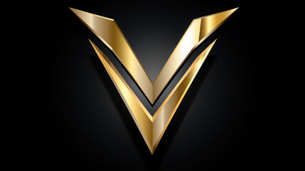 Gold and silver letter V logo design for luxury branding.