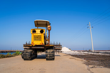 Salt production.  machinery for the treatment of the salt, The equipment and salt stock of a salt plant