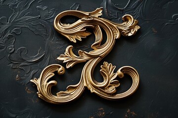 Gold letter S on black background