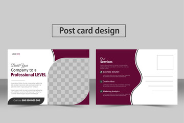 Modern corporate business postcard design or EDDM postcard design template,