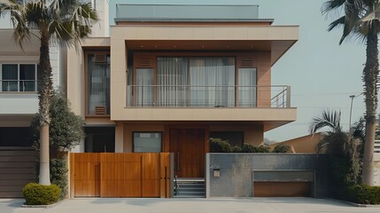 Fototapeta premium facade of an house with windows