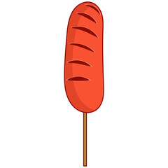 Vector Illustration of Grilled Street Food. Asian Street Food with Cartoon Style.