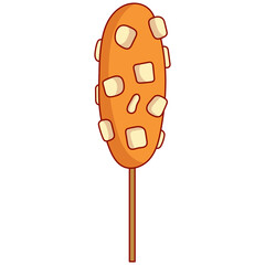 Vector Illustration of Grilled Street Food. Asian Street Food with Cartoon Style.