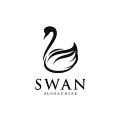 Swan logo design template with modern concept