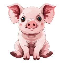 cute Miniature Pig vector illustration