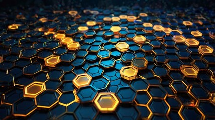 Obraz premium 3D Hexagon Geometric Pattern Background for Technology and Business