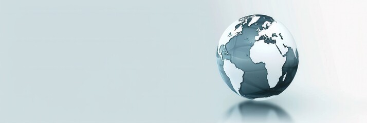 A clean and simple illustration of a globe with continents, perfect for travel agency marketing and branding. Generative AI