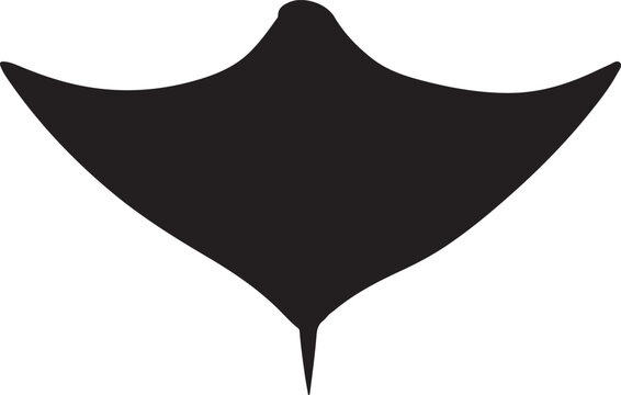 recommend clip art: Stingray Silhouette Vector Illustration White Background