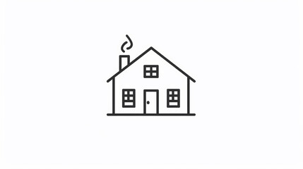 Minimalist Home Logo Design. Generative AI