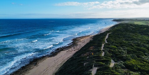 Drone Areial Photo of Ocean Grove Beach, Victoria, Australia. 