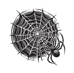 Obraz premium SPIDER NET SILHOUETTE VECTOR ILLUSTRATION
