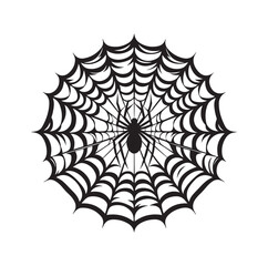 SPIDER NET SILHOUETTE VECTOR ILLUSTRATION