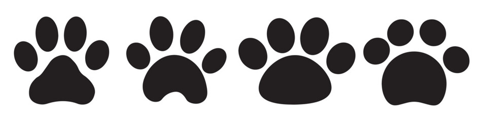 Paw icon vector illustration. Paw print sign and symbol. Pet paw icon set vector. dog or cat paw