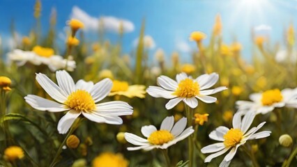 Fototapeta premium Wildflower Meadow - Chamomile. Made with Generative AI Technology