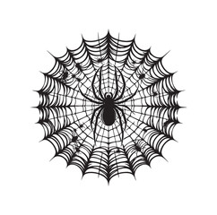 Fototapeta premium SPIDER NET SILHOUETTE VECTOR ILLUSTRATION