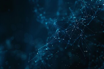 Dark blue abstract background with connected dots and lines
