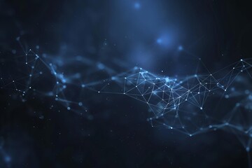 Dark blue abstract background with connected dots and lines