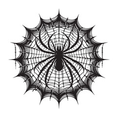 Obraz premium SPIDER NET SILHOUETTE VECTOR ILLUSTRATION