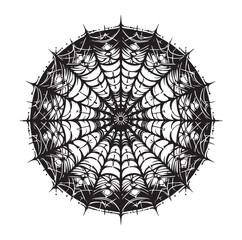 SPIDER NET SILHOUETTE VECTOR ILLUSTRATION