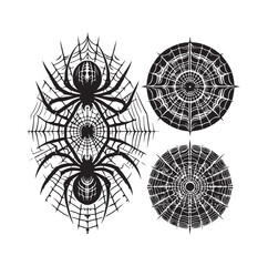 Obraz premium SPIDER NET SILHOUETTE VECTOR ILLUSTRATION
