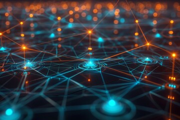 Abstract Network Visualization with Glowing Nodes and Lines