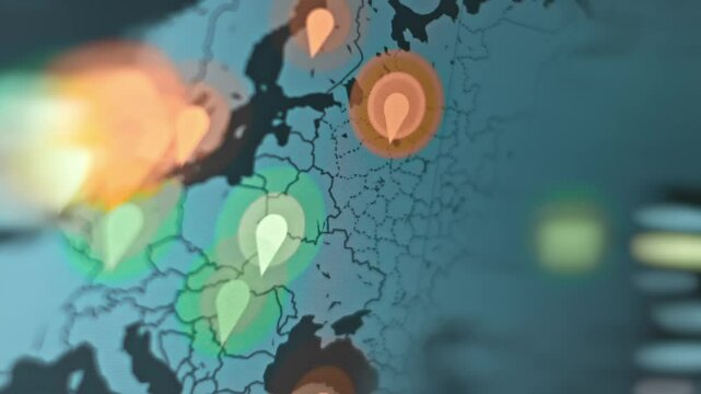 Hacking attacks in real-time on the map of Europe